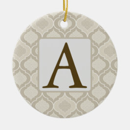 Elegantes marokkanisches Trellis-Muster in neutral Keramik Ornament