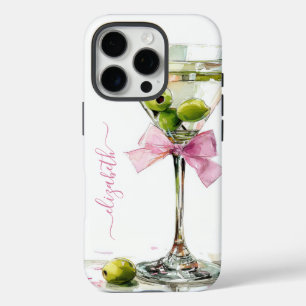 Elegantes Martini-Monogramm iPhone 16 Pro Hülle