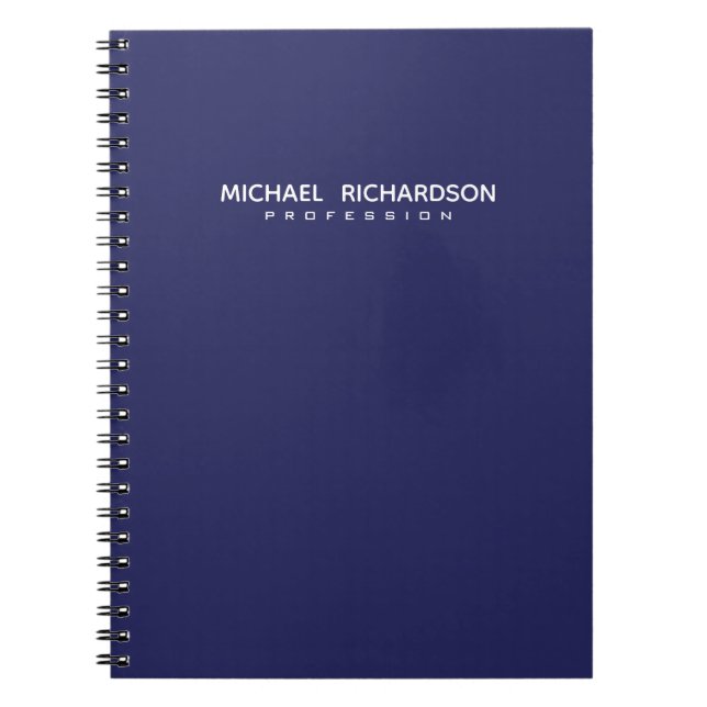 Elegantes Masculine Blue White Personalisiert Note Notizblock (Vorderseite)