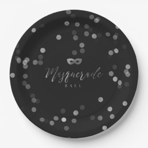 Elegantes Maskerade-Ball-Party-Papierplatte 9" Pappteller