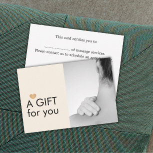 Elegantes Massage Therapist Foto Pastel Gold Herz