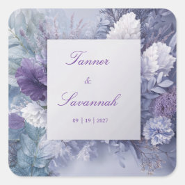 Elegantes Mattiertes Lavendel Quadratischer Aufkleber