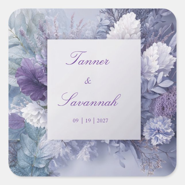 Elegantes Mattiertes Lavendel Quadratischer Aufkleber (Vorderseite)