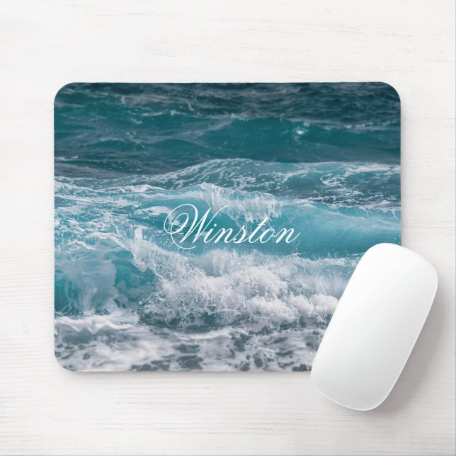 Elegantes Mauspad mit Meereswellenmuster (Mit Mouse)