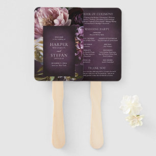 Elegantes maximalistisches lila florales Hochzeits Fächer