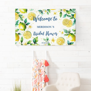 Elegantes mediterranes Zitronenblumengebirge Braut Banner