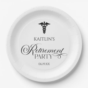 Elegantes medizinisches Caduceus Renten Party Pappteller