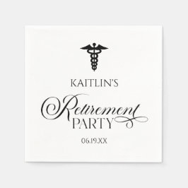 Elegantes medizinisches Caduceus Renten Party Serviette