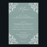 Elegantes Meeresgrün Vintage Hochzeitsmenü Menükarte<br><div class="desc">Elegantes "Deep Sea Green Wedding Menu": Dieses Meeresgrün ist eine tiefblaue grüne Farbe. Dieses luxuriöse Hochzeitsmenü eignet sich perfekt für eine elegante,  klassische Hochzeit. Es verfügt über eine Vintage verzierte Grenze auf einem grünen Hintergrund,  gepaart mit moderner und eleganter Kalligraphie. Alle passenden Produkte finden Sie unten.</div>