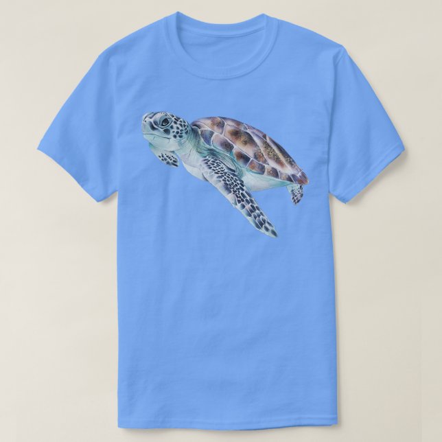 Elegantes Meeresschildkrötenwasser unter dem Meere T-Shirt (Design vorne)