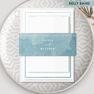 Elegantes Meerglas Wasserfarbe, Hochzeit Einladungsbanderole