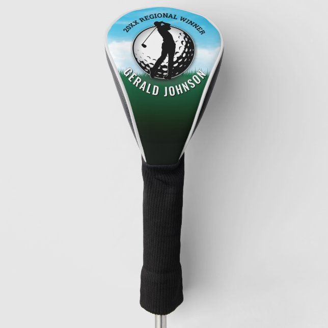 Elegantes Men Golf Monogram Design Golf Headcover (Vorderseite)