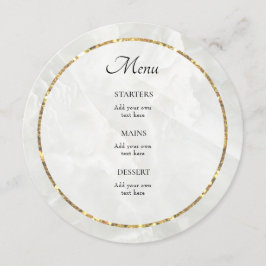 elegantes Menü aus weißem Marmor Menükarte