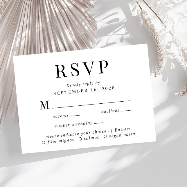 Elegantes Menü Auswahl RSVP-Karte Hochzeit RSVP Karte (Von Creator hochgeladen)