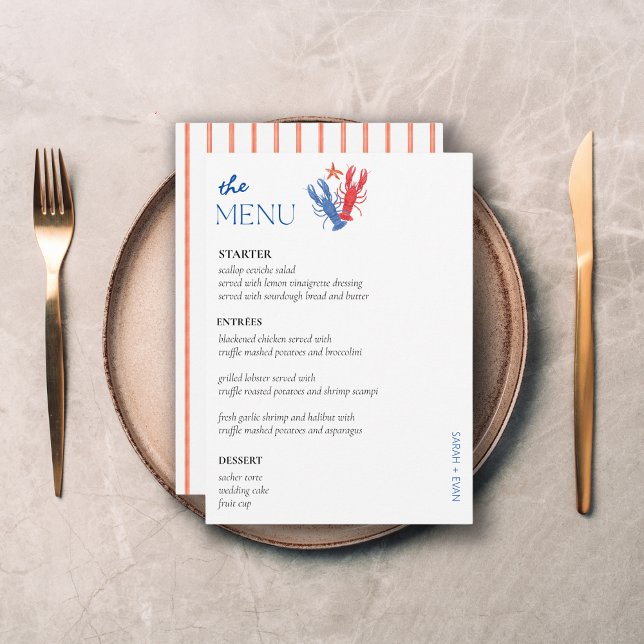 Elegantes Menü mit Tischkarten für Hochzeiten an d Menükarte (Von Creator hochgeladen)