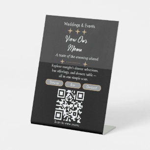 Elegantes Menü-QR-Code-Schild Digitales Menü Sockelschild