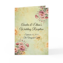 Elegantes Menü und Programm für Hochzeiten Empfang
