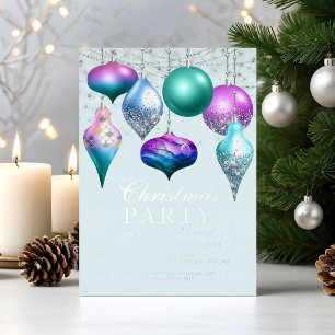 Elegantes Mermaid Ornament Weihnachtsfest Party Folieneinladung
