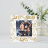 Elegantes Merry & Bright Foto Gold Vintag