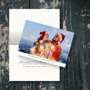 Elegantes Merry & Bright Holiday Foto Dankeskarte