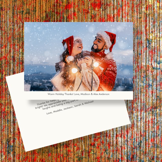 Elegantes Merry & Bright Holiday Foto Dankeskarte (Von Creator hochgeladen)