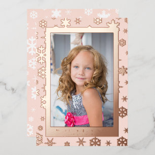 Elegantes Merry Christmas Custom Foto Folien Feiertagskarte
