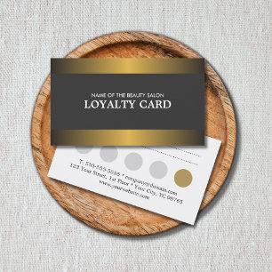 Elegantes Metallgoldgraue Salon-Loyalitäts-Karte Treuekarte