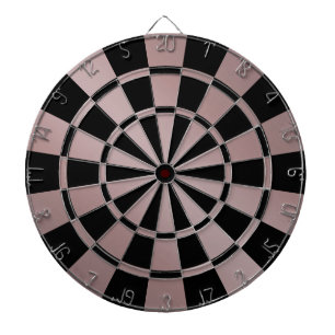 Elegantes Metallic Roségold Rosa und Schwarz Dartscheibe