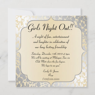 Elegantes Metallisches Beige Girls Night Einladung