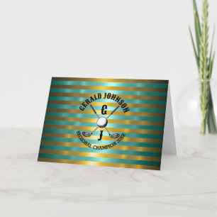 Elegantes metallisches Golf-Monogramm-Design Einladung