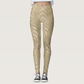 Elegantes metallisches hellbraunes Leaf-Muster - N Leggings
