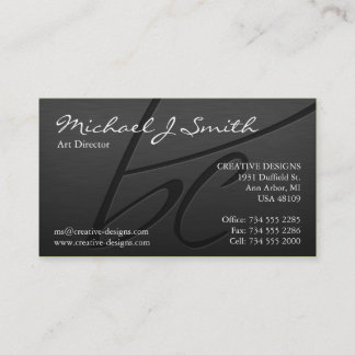 Elegantes metallisches (Monogramm - BC) Visitenkarte
