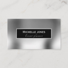 Elegantes metallisches Silber minimales Design Visitenkarte