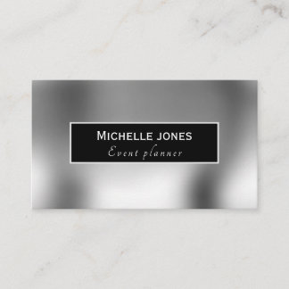 Elegantes metallisches Silber minimales Design Visitenkarte