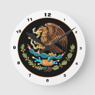 Elegantes Mexiko, Mexikanischer Adler, Flagge Haus Runde Wanduhr