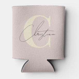 Elegantes Mid-Century-Modern-Monogramm Lavendel-Ku Dosenkühler