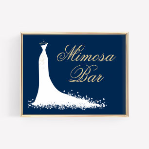 Elegantes Mimosa-Bar-Hochzeitskleid Brautparty Poster