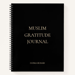Elegantes Minimal Black Muslim Dankesblatt Notizbuch