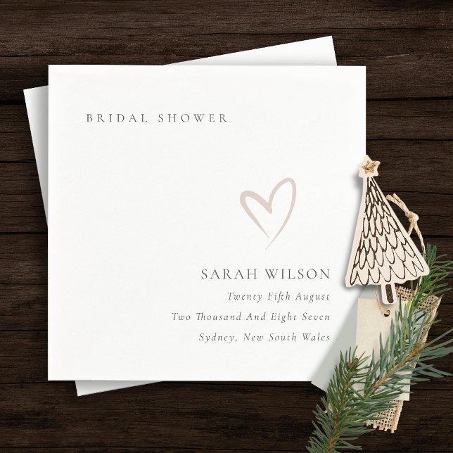 Elegantes Minimal Blush Pink Brautparty Serviette (Von Creator hochgeladen)