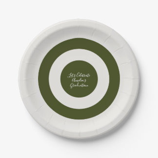 Elegantes Minimal Cream & Sage Grün Pappteller