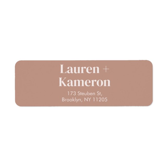 Elegantes Minimal Modern Wedding Return Label (Vorne)