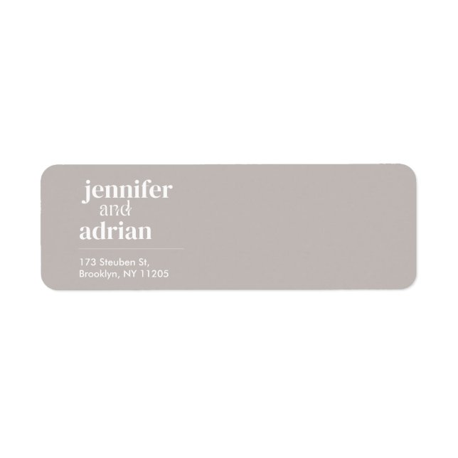 Elegantes Minimal Modern Wedding Return Label (Vorne)