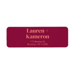 Elegantes Minimal Modern Wedding Return Label