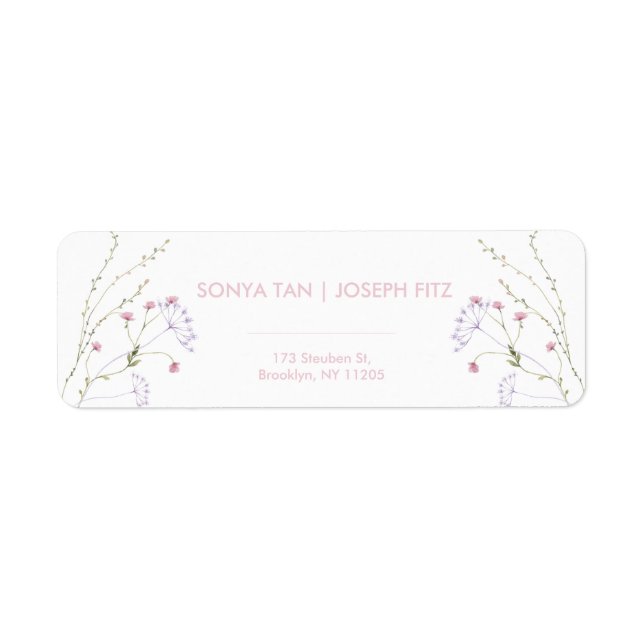 Elegantes Minimal Modern Wedding Return Label (Vorne)