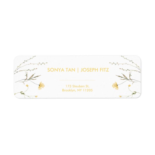 Elegantes Minimal Modern Wedding Return Label (Vorne)