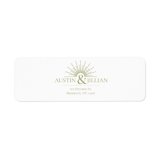 Elegantes Minimal Modern Wedding Return Label (Vorne)