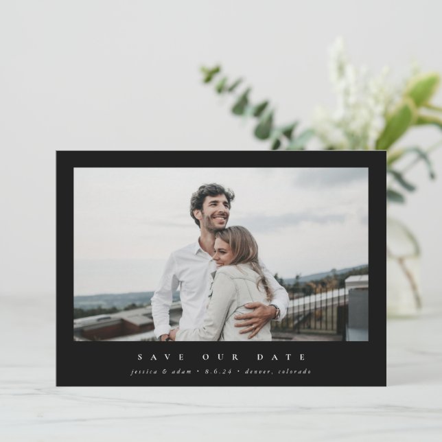 Elegantes Minimal Modernes Single Fotograf Save The Date (Stehend Vorderseite)