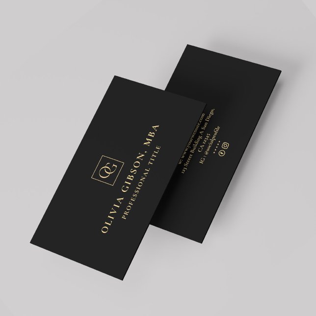 Elegantes Minimal Monogram Logo OG Beruflich Visitenkarte (Elegant Minimal Monogram Logo OG Professional Business Card
)