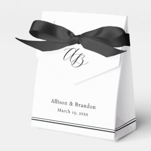 Elegantes Minimal Monogramm Hochzeit Geschenkschachtel