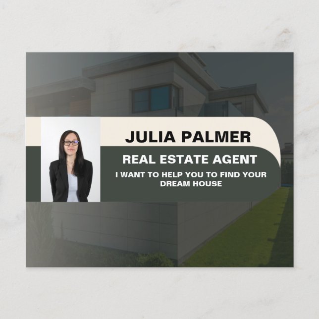 Elegantes Minimal Real Anwesen Agent Foto Flyer (Vorne)